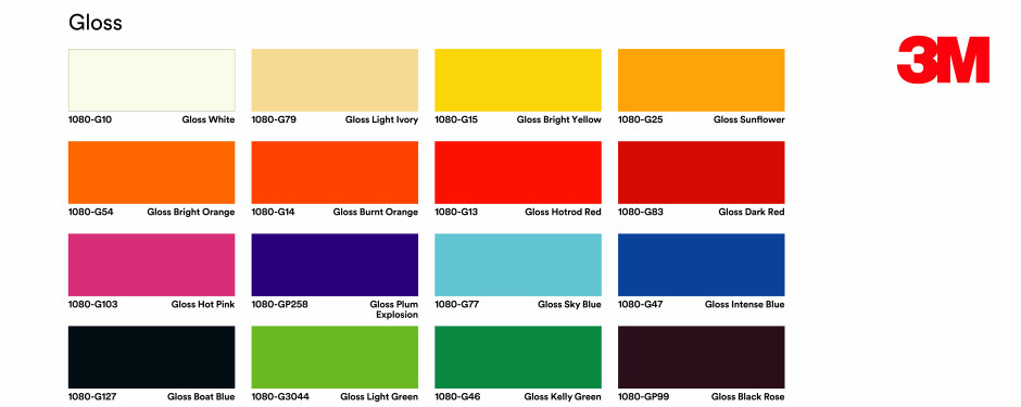 Complete Vehicle Wrap Colour Range