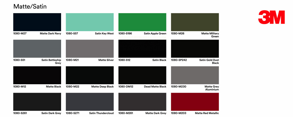 Complete Vehicle Wrap Colour Range