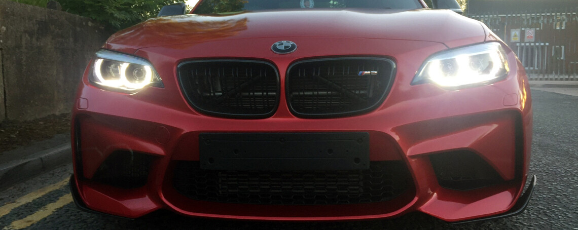 BMW M2 wrapped in Candy Red