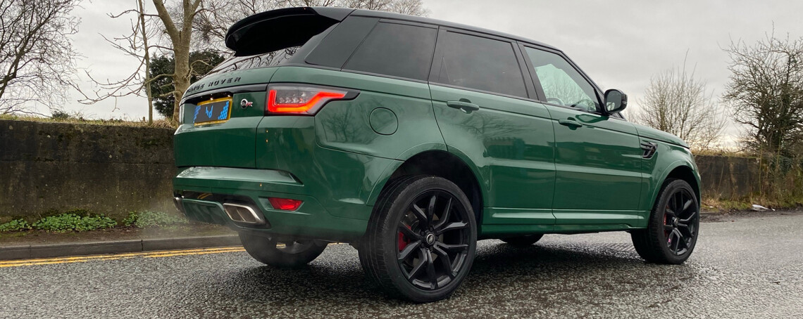 Range Rover Sport SVR wrapped in British Racing Green Gloss