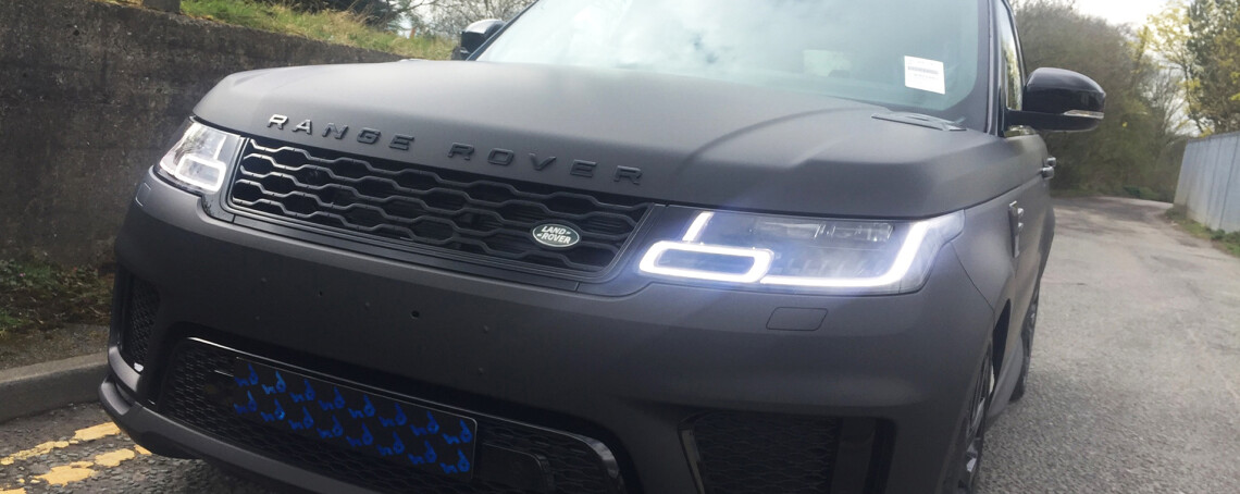Range Rover Sport wrapped in Matte Black - Manchester