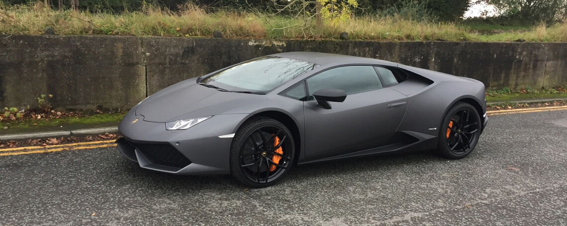 Lamborghini Huracan wrapped in matte grey by Wrapvehicles Manchester
